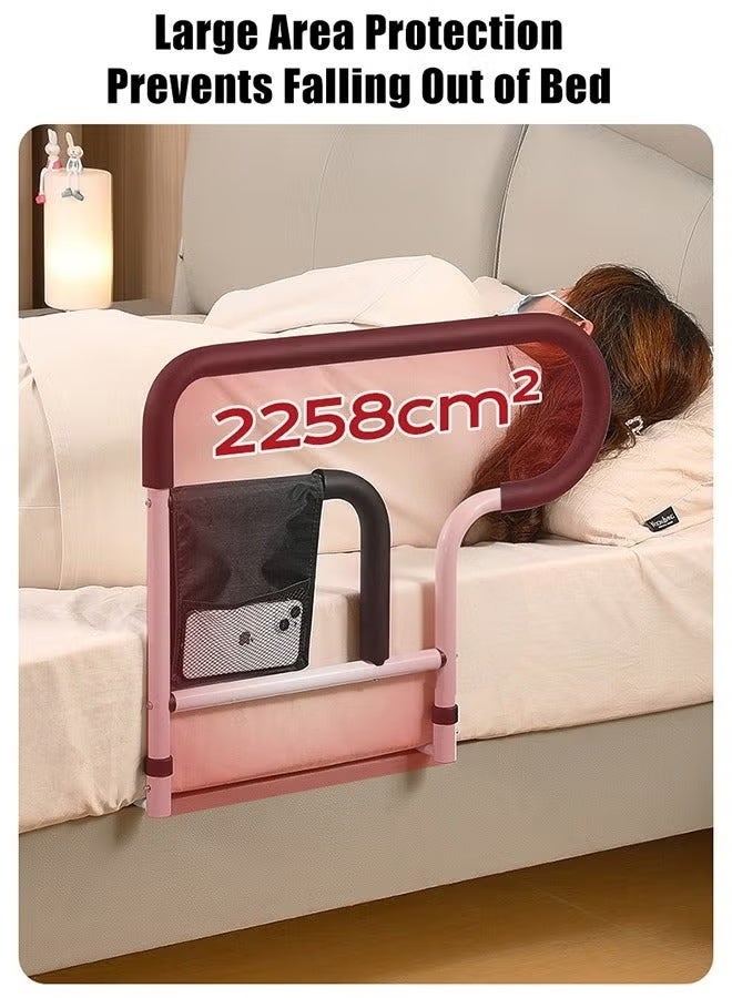 شو وو حاجز أمان للسرير، قضيب دعم جانبي للسرير للكبار وكبار السن وذوي الاحتياجات الخاصة، قابل للتعديل لمنع السقوط، مقبض أمان طويل، حاجز جانبي للسرير، عصا مساعدة. - Image 5